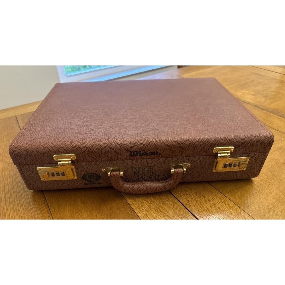 RARE - Wilson NFL "Quarterback Club"‎ Briefcase with Leather Pebbled Pigskin
